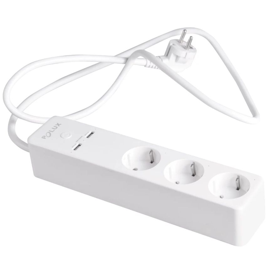 Разклонител SMART с превключвател 1,5m + 2xUSB/Wi-Fi Tuya SCHUKO