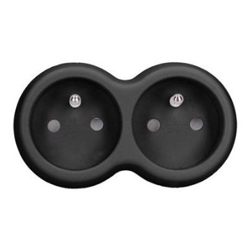 Разклонителна розетка 2x 10A черна