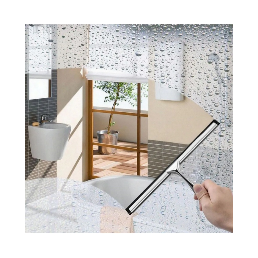 REA-70000 - Стъргалка за стъкла с държач, лъскав хром