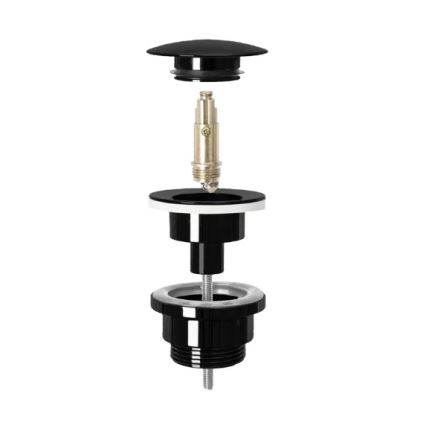 REA-A4100 - Слив за умивалник CLICK-CLACK Ø 6,4 см, гланциран черен