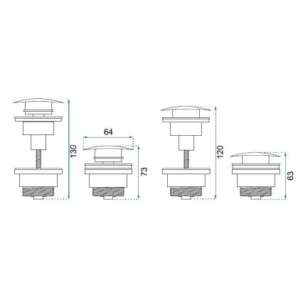 REA-A5218 - Слив за мивка CLICK-CLACK, Ø 6,4 см, черен