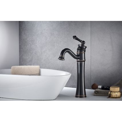 REA-B0227 - Смесител за мивка VINTAGE OLD, 31 см, черен