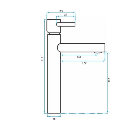 REA-B0229 - Смесител за мивка TESS 31,5 см черен