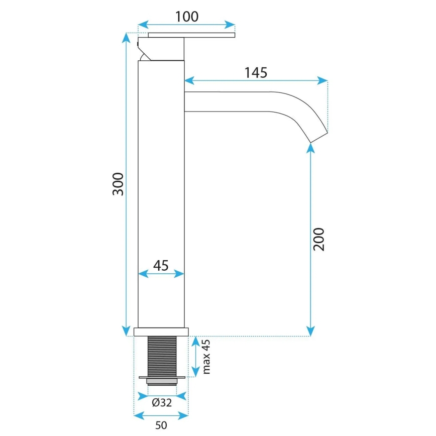 REA-B0971 - Смесител за умивалник ONTARIO 30 см с четкан меден финиш