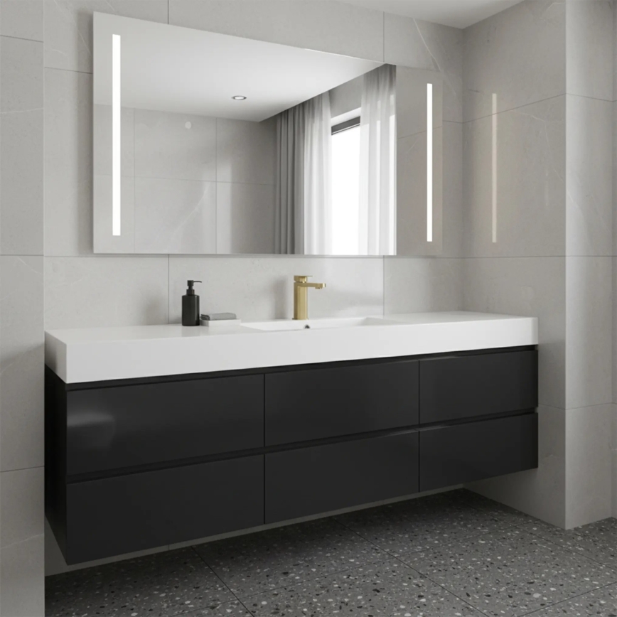 REA-B0976 - Смесител за мивка ARLO 17 см, четкано златно покритие