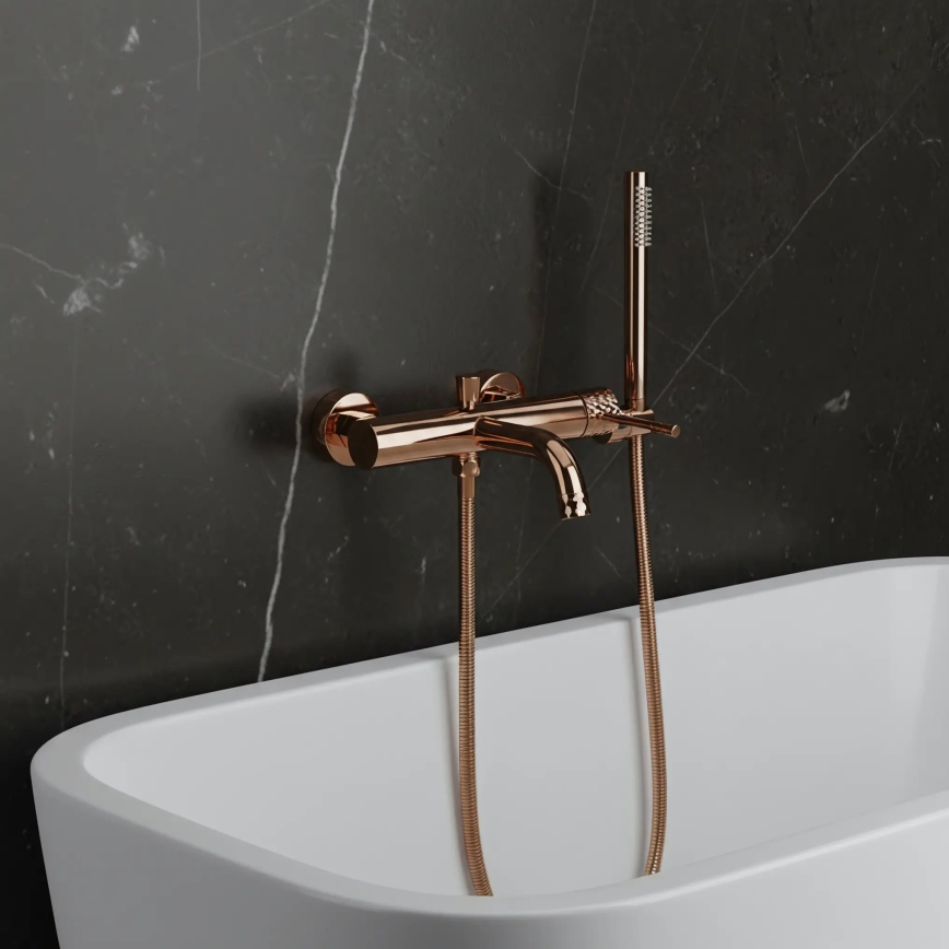 REA-B0980 - Комплект за вана LUNGO DIAMOND, четкано медно покритие