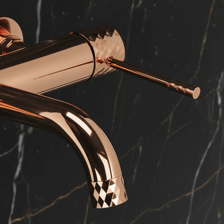 REA-B0980 - Комплект за вана LUNGO DIAMOND, четкано медно покритие