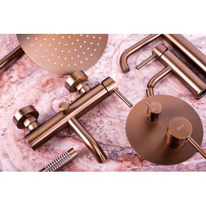 REA-B1112 - Смесител за умивалник LUNGO 16,5 см, четкан мед