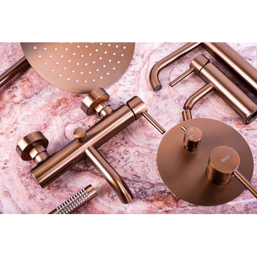 REA-B1112 - Смесител за умивалник LUNGO 16,5 см, четкан мед