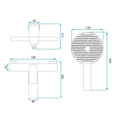 REA-B1128 - Комплект за вана AVALON черен