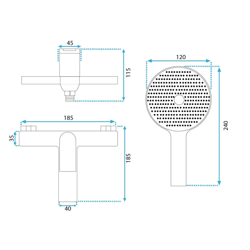 REA-B1128 - Комплект за вана AVALON черен