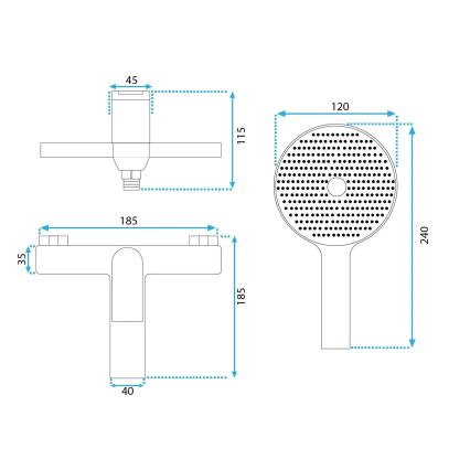 REA-B1129 - Комплект за вана AVALON златен
