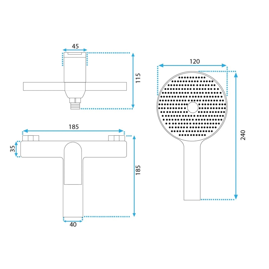 REA-B1129 - Комплект за вана AVALON златен
