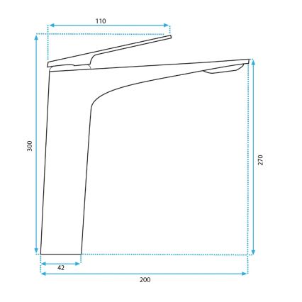 REA-B2705 - Смесител за умивалник AVALON 30 cm с матово златно покритие