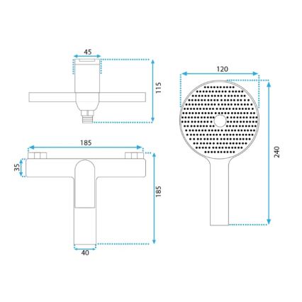 REA-B2707 - Комплект за вана AVALON в четкано злато