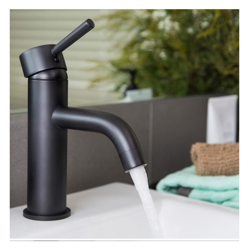 REA-B4102 - Смесител за мивка LUNGO 16,5 см, черен