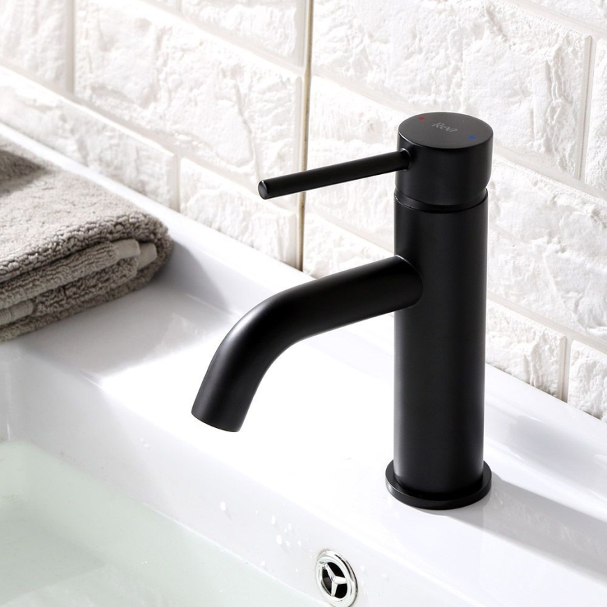 REA-B4102 - Смесител за мивка LUNGO 16,5 см, черен