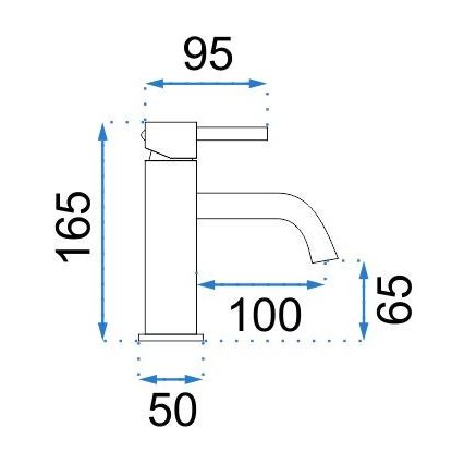 REA-B4102 - Смесител за мивка LUNGO 16,5 см, черен