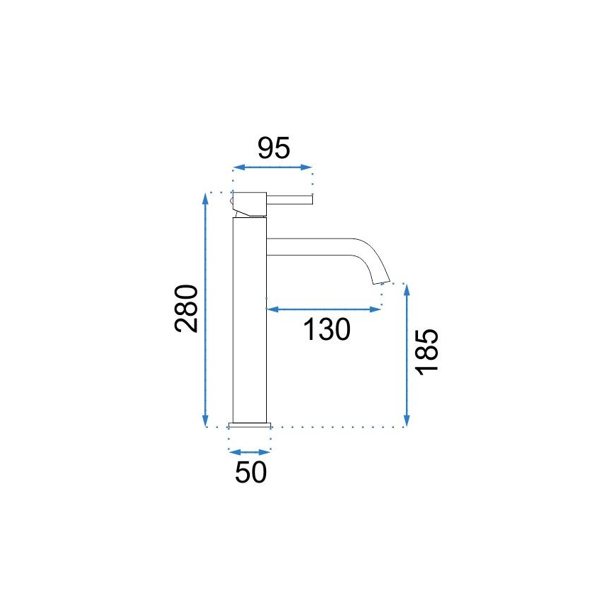 REA-B4103 - Смесител за умивалник LUNGO 28 см черен