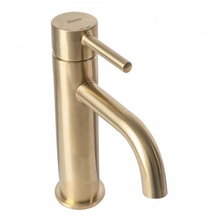 REA-B4527 - Смесител за мивка LUNGO 16,5 см, четкано златно покритие