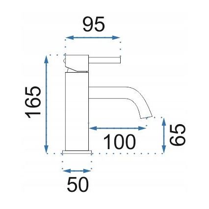 REA-B4527 - Смесител за мивка LUNGO 16,5 см, четкано златно покритие