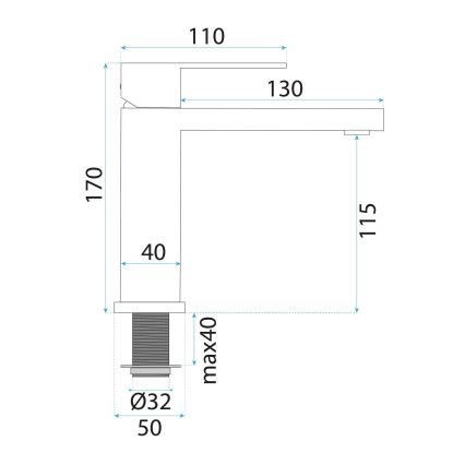 REA-B4589 - Смесител за умивалник ARLO 17 см никел