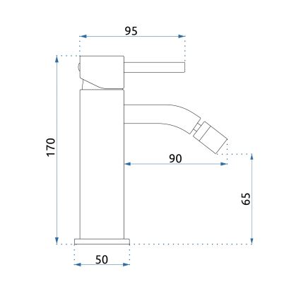 REA-B4700 - Смесител за биде LUNGO 17 cm розово-златен