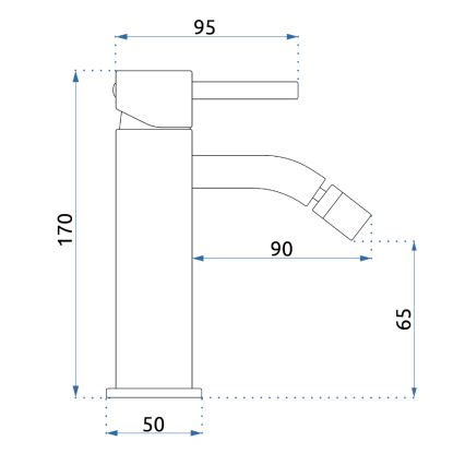 REA-B4702 - Смесител за биде LUNGO 17 см с четкано златно покритие