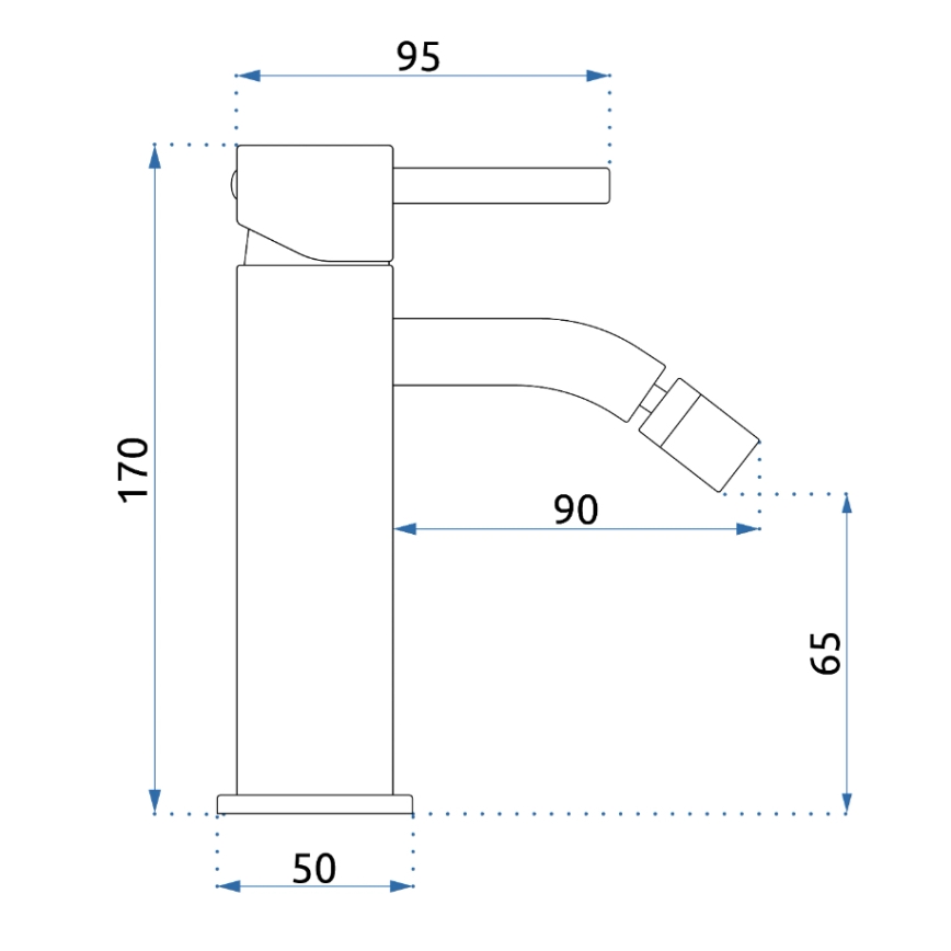 REA-B4702 - Смесител за биде LUNGO 17 см с четкано златно покритие