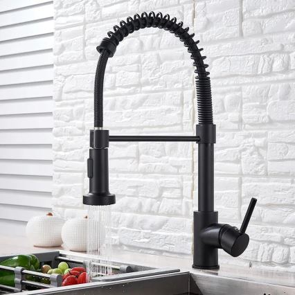 REA-B4820 - Смесител за мивка COLIN с изтегляща се душ глава, 42,5 cm, черен