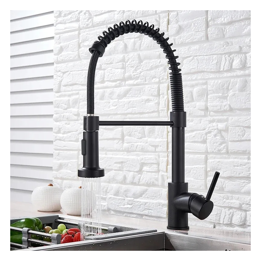 REA-B4820 - Смесител за мивка COLIN с изтегляща се душ глава, 42,5 cm, черен