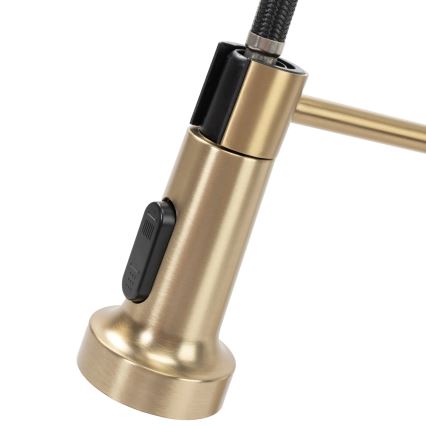 REA-B4821 - Смесител за мивка COLIN с изтеглящ се душ, 42,5 см, четкано злато