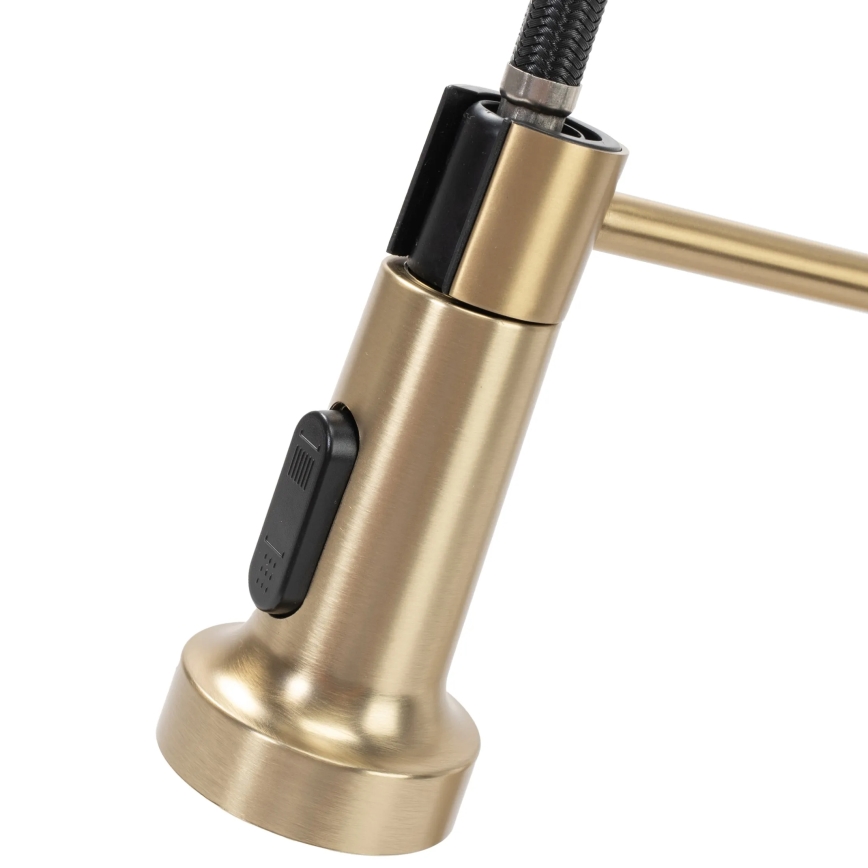 REA-B4821 - Смесител за мивка COLIN с изтеглящ се душ, 42,5 см, четкано злато