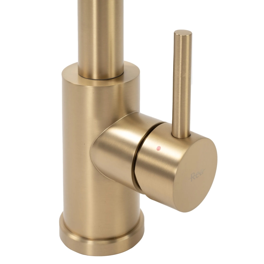 REA-B4821 - Смесител за мивка COLIN с изтеглящ се душ, 42,5 см, четкано злато