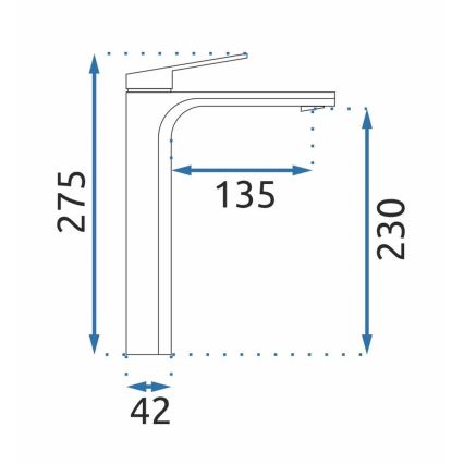REA-B4896 - Смесител за умивалник MARCO 27,5 см черен
