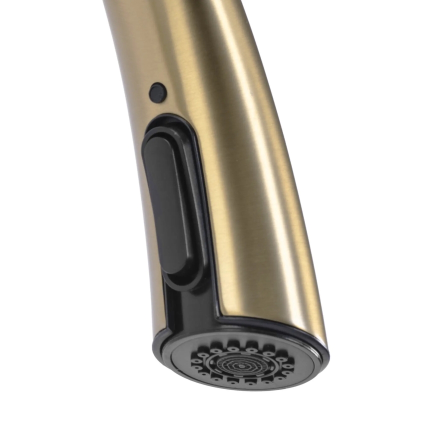 REA-B5312 - Кухненски смесител ROSS с изтеглящ се душ, 43 см, матирано златно покритие