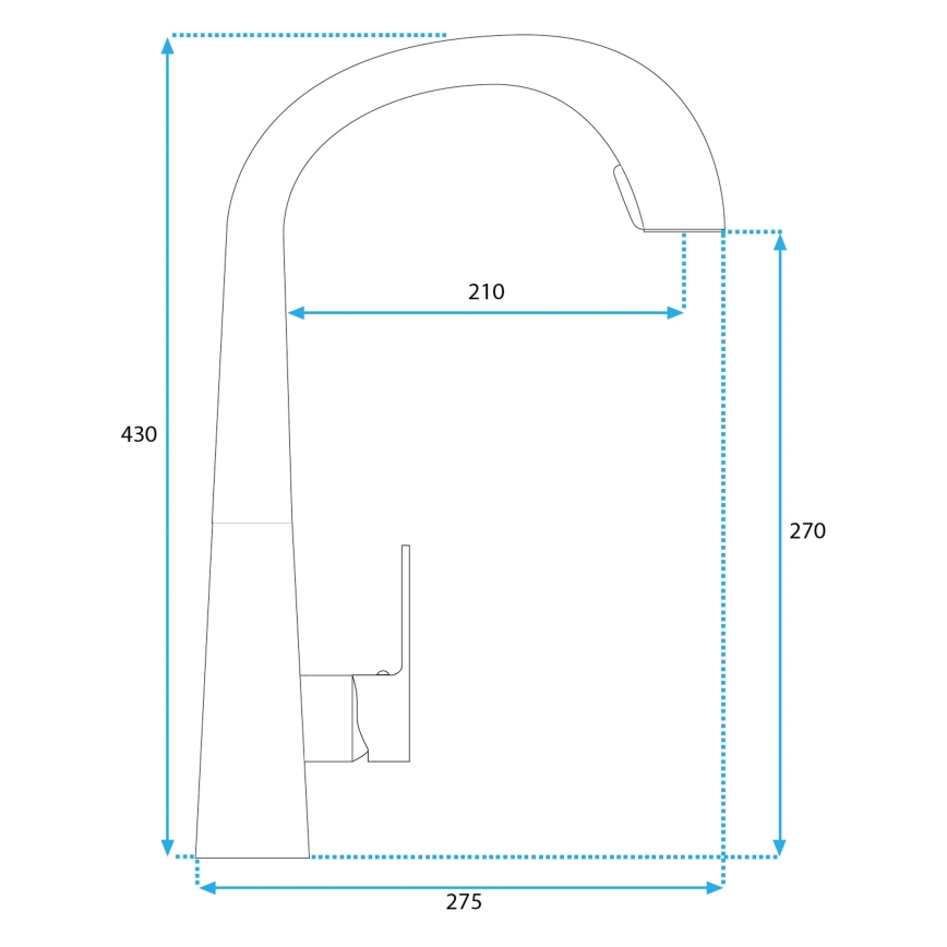 REA-B5312 - Кухненски смесител ROSS с изтеглящ се душ, 43 см, матирано златно покритие
