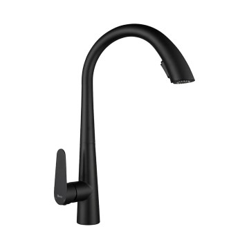 REA-B5313 - Смесител за мивка с изтегляща се лейка ROSS 43 cm черен