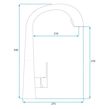 REA-B5313 - Смесител за мивка с изтегляща се лейка ROSS 43 cm черен