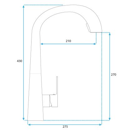 REA-B5314 - Смесител за мивка с изтеглящ се душ ROSS 43 см никел
