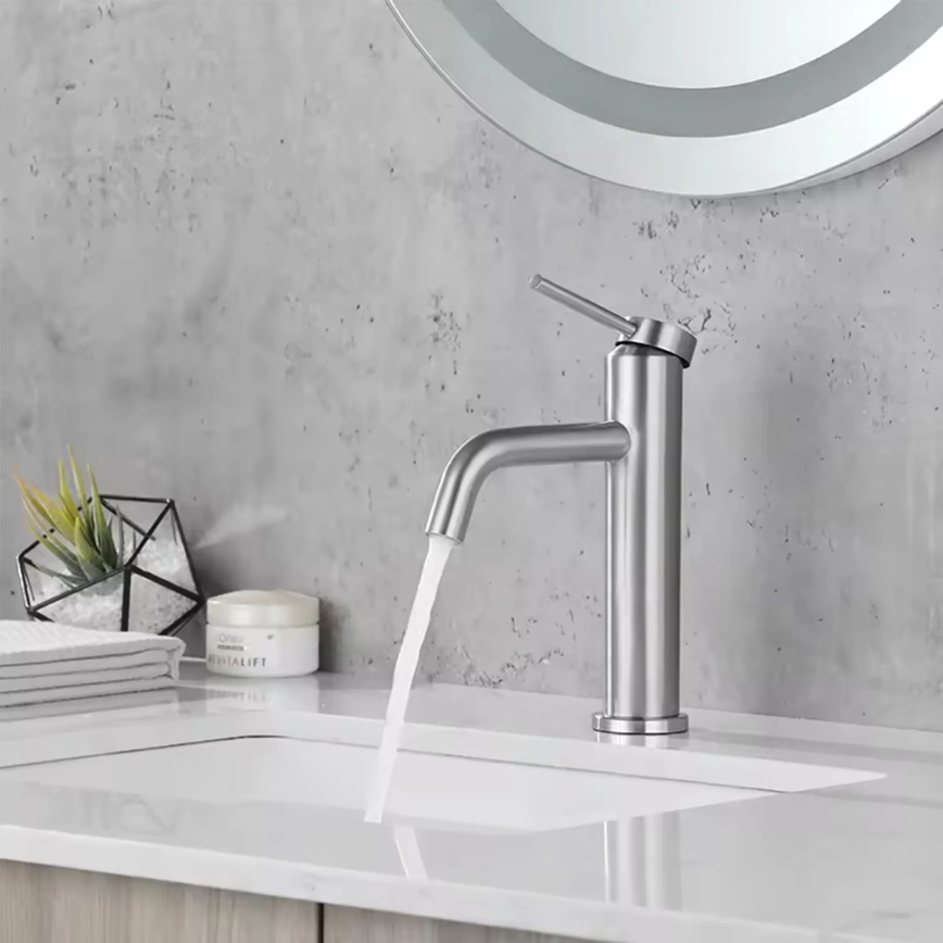 REA-B5324 - Смесител за умивалник CLIF 20,5 см, четкана неръждаема стомана