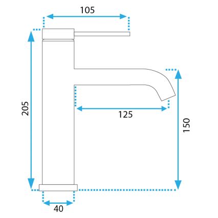 REA-B5324 - Смесител за умивалник CLIF 20,5 см, четкана неръждаема стомана