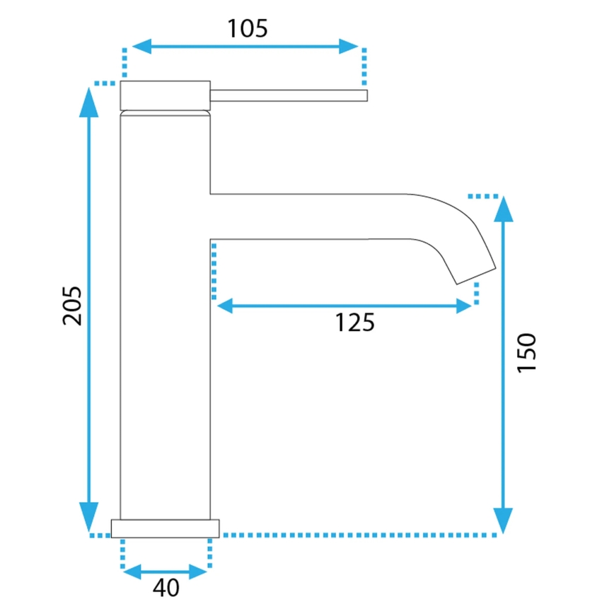 REA-B5324 - Смесител за умивалник CLIF 20,5 см, четкана неръждаема стомана