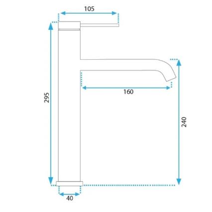 REA-B5329 - Смесител за умивалник CLIF 29,5 cm, четкано златно покритие