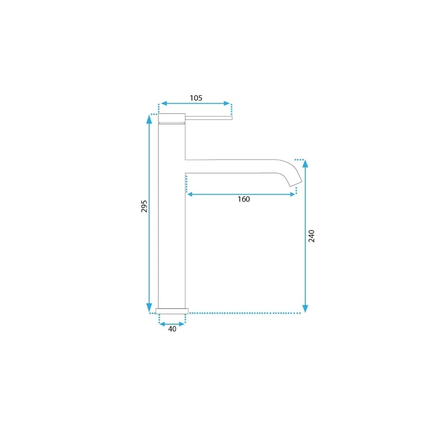 REA-B5329 - Смесител за умивалник CLIF 29,5 cm, четкано златно покритие