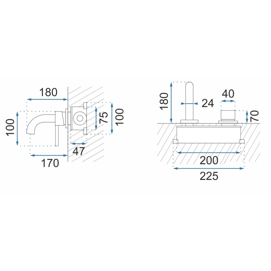 REA-B5332 - Смесител за умивалник за вграждане OWEN, черен