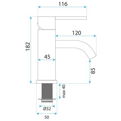 REA-B5504 - Смесител за мивка ONTARIO 17,5 см черен