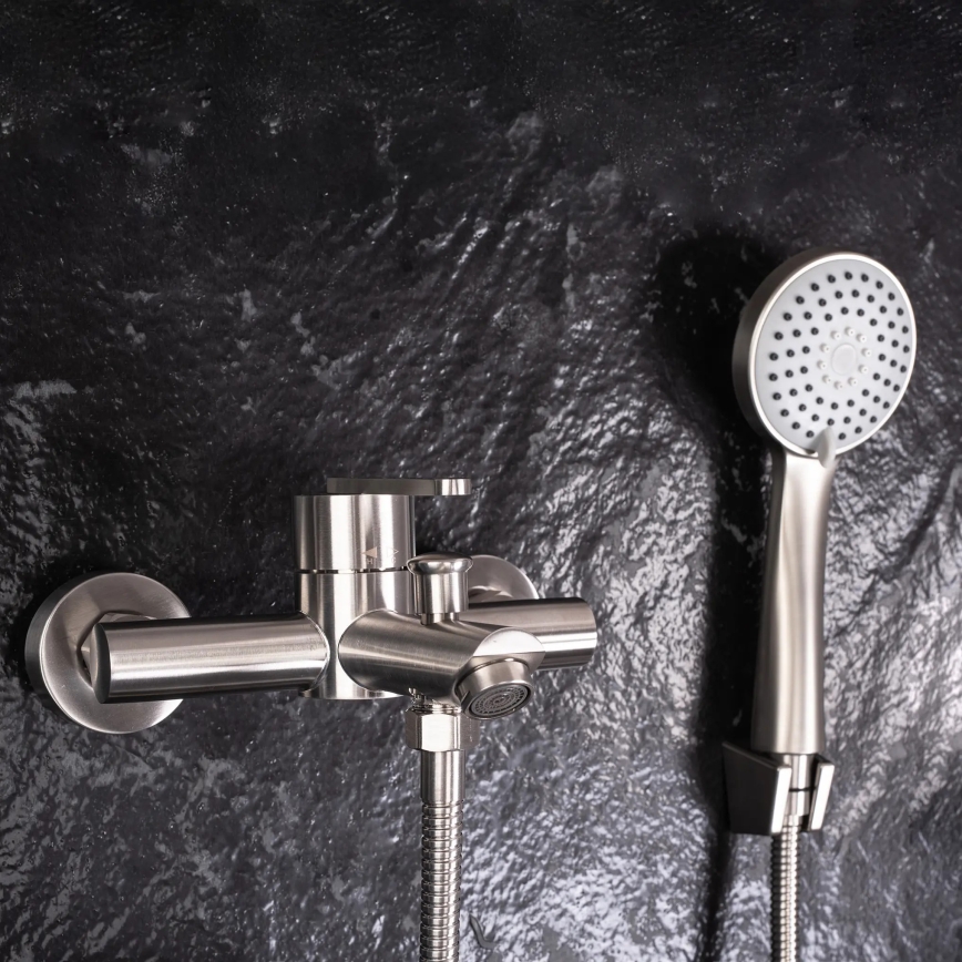 REA-B5514 - Комплект за вана с смесител ONTARIO, четкана неръждаема стомана