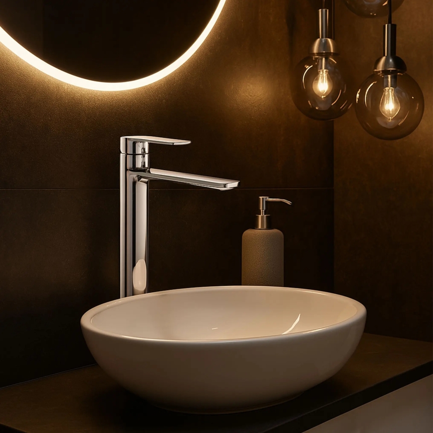 REA-B6203 - Смесител за умивалник STORM 29,5 см лъскав хром