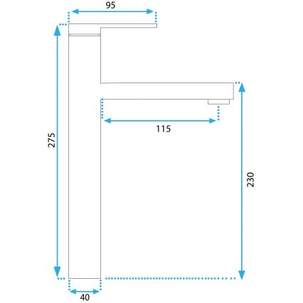 REA-B6214 - Смесител за умивалник PIXEL 27,5 см, черен